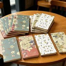 2 Packs Bohemian Floral Notebooks, 48 Sheets (96 Pages) With Thick Kraft Paper Inner Pages, Artistic Printed Cover, Portable Compact Size, Suitable For Student Note-Taking, Office Memos, Travel Journals, And Daily Essays. High-Value Vintage Style - Multicolor - View 5