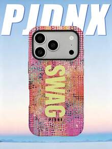 GIIPPA 1pc SWAG Letter Graffiti Pattern Design, Phone 17 Pro Max Phone Case, Compatible With Phone 16 Pro Max, 15 Pro Max, 14 Pro Max, Korean-Style High-End Fashionable And Fun Phone Case, Suitable For 11/12/13/14/15/16 Pro Max Plus, Elegant Design For Men And Women, Perfect Gift For Girlfriend On Christmas, Valentine's Day, Easter, Wedding Season And Birthday! - Multicolor 1 - View 3