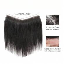 Kercsityn Human Hair Bangs For Men Toupee Hairpieces Designed For Restoring Receding Hairlines Featuring A Basic Straight Style - Multicolor - View 4