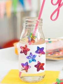 500 Labels/Roll Shiny Holographic Laser Multi-Color Star Self-Adhesive Stickers 1 Inch 8 Colors DIY Decorative Craft Behavior Chart Student Planner School And Classroom Teacher Supplies PVC Waterproof Self-Adhesive - Laser Star 2 - View 3