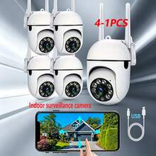 1/2/4pcs 2.4G WiFi Security Camera, Home Security Monitoring Device, 355° Panoramic View, Two-Way Audio, AI Motion Detection & Night Vision, Remote Control Support, Suitable For Indoor Environments. View Live Feed Anytime Anywhere Via APP, Indoor Security Camera Is An Ideal Choice For Christmas, Thanksgiving And Other Holidays - Multicolor - View 7