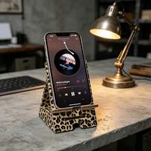 A Leopard Print Phone Stand, Convenient Phone Charging Accessory, Portable Stand, Suitable For Office, Study, Travel, Leisure, Portable, Dual Height Adjustable - Multicolor - View 7