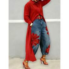 Women Jeans - Red - View 2