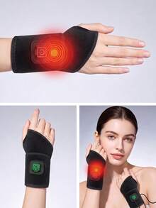 AXH Adjustable Breathable Black Wrist Brace With Heating, Sports Wrist Joint Protection Tool - Black - View 4