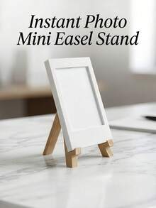 White Mini Instant Photo Frame, Easel-Style Photo Display Stand, Reusable Desktop Photo Decor, Versatile Desktop Decoration For Multiple Occasions, Ideal Gift For Friends, Classmates And Family, Perfect Gift For Birthday, Anniversary And Holiday - Multicolor - View 7