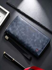 4/1pc Men's Carbon Fiber PU Pop‑Up Wallet, Zipper Coin Pocket Trifold Purse, Multi‑Card Slots Slim Purse For Business Daily Use - Multicolor - View 14
