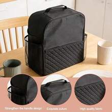 Ice Cream Maker Dust-Proof Storage Bag Quilted Thickened Protective Cover, Portable Handheld Ice Cream Maker Storage Bag Anti-Scratch Anti-Dust Home Cold Drink Machine Storage Bag, Compatible With Ice Cream Maker Outdoor Travel Dust-Proof Protective Storage Accessory - Black - View 3