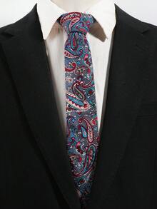 1件裝男士時尚休閒百搭復古佩斯利花紋領帶，適合日常穿著、購物、商務、宴會、派對、約會 - 彩色 - 查看 9