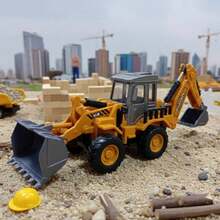 Miniatura Retroescavadeira Hidráulica Caterpilar - Laranja - Visão 1