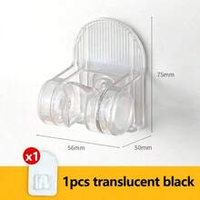 Adjustable Transparent ABS Shower Head Holder Set, Waterproof No-Drill Adhesive Mount, Includes 1 Strong Traceless Adhesive Hook, Universal Adhesive Hanging Hook For Bathroom Toilet Sprayer - Multicolor - View 11