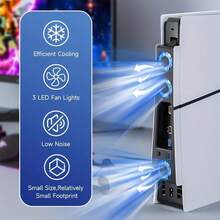 Game Console Cooling Fan For Slim Disc & Digital Edition, USB 3.0 Port, 2-Speed Adjustable Cooler - View 10