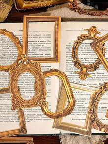 Frame Sticker Pack 2D Flat Vintage Sticker Cutout Frame Decor Sticker Junk Journal Supplies Scrapbooking Collage Materials Planner Creative Stationery(Random Style) - A - View 4
