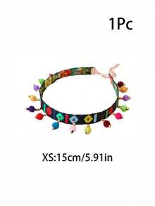 1pc Bohemian Style Tassel Colorful Ball Pet Collar, Suitable For Cats And Small Dogs, Cute Photography Pet Decoration, Adorable Cat Christmas Accessory, Dog Neck Collar, Pet Necklace Jewelry, Suitable For Daily And Celebration Occasions - Multicolor - View 12