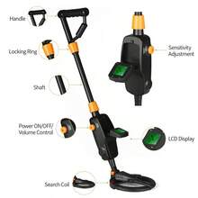 New Metal Gold Detector Handheld Treasure Underground Metal Detector Tracker Seeker Finder With Waterproof Search Coil - Black - View 3