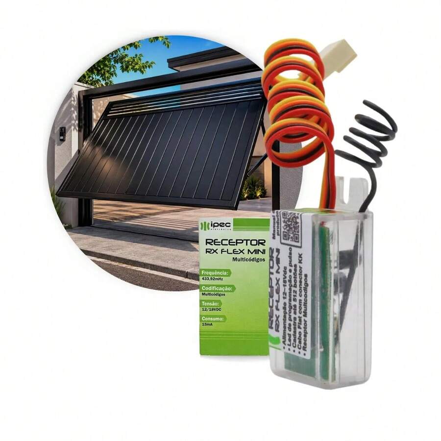 Receptor Mini Flex Central Placa Motor Universal Ipec Garen Rcg Para Portão - Entrada do Brasil (220V) - Visão 1
