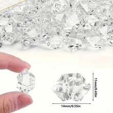 50PCS/10PCS Colorful Artificial Ice Cubes, 11*14mm Sparkling Large Crushed Ice Stones, Suitable For DIY Crafts, Vase Filling, Home Decor, Table Setting, Event Scene Decoration, Photography Props, Aquarium Filling - 11*14 - View 6