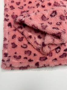 Girl's Double-Sided Arctic Wool Warm Velvet Heart-Shaped Leopard Print Sleep Pants,Bow Decoration Elastic Waist Wide Leg Pants Winter Home Sleep Pants - Pink - View 7