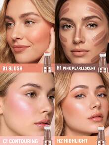 HANDAIYAN Matte Sponge-Tip Blush Stick: Natural, Rosy Glow; Highlighting, Contouring, And Contour-Defining; Subtle Shimmer Liquid Blush Stick-Perfect For Halloween, Christmas, Fall, Winter, And Everyday Makeup Looks - C1 - View 3