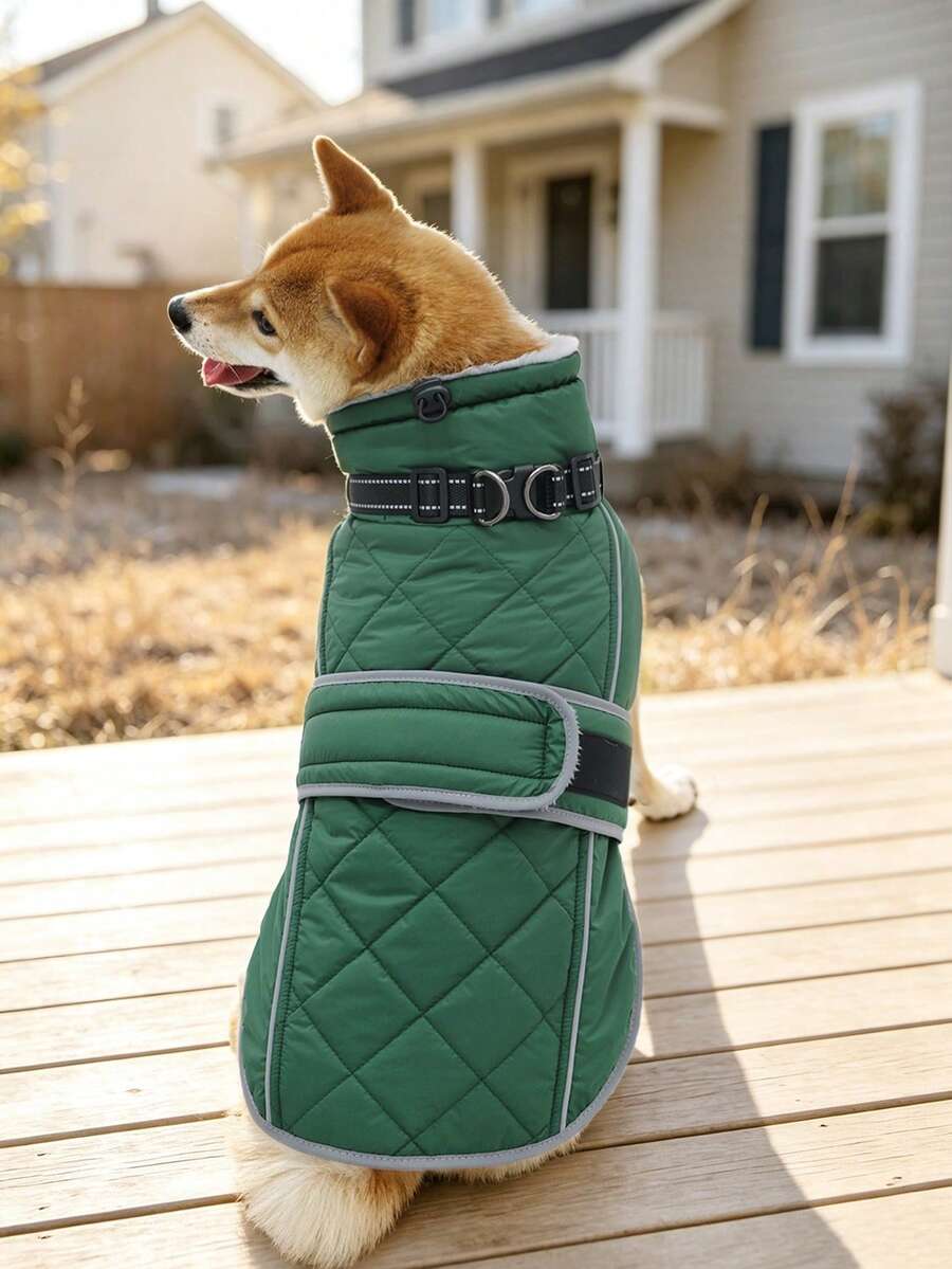 Warm Dog Winter Jacket, Collar With Built-In D-Ring, Reflective High Neck Fleece Vest, Adjustable Cold Weather Snow Jacket, Suitable For Small And Medium-Sized Dogs To Wear