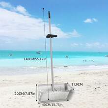 Foldable Stainless Steel Sand Sifter, Shark Tooth Design, Corrosion-Resistant Durable Metal Beach Shovel, Portable Outdoor Digging Tool, Suitable For Sand Sifting, Shark Tooth Collecting, Beach Digging And Various Beach Outdoor Activities - A - View 5
