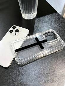 Fashionable Personalized Minimalist Transparent Religious Cross Anti-Drop Phone Case With Black Cross Pattern Design, Suitable For IPhone17/17Pro/17ProMax/16/16Pro/16ProMax/15/15Pro/15ProMax/14/13/12/11, Perfect Gift For Girlfriend, Boyfriend, Friend Or Yourself - Clear - View 5
