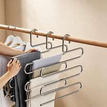 10pcs Premium Multi-Layer Iron Alloy Pants Hangers, Heavy Duty Space-Saving Closet Storage Rack, Sturdy Durable Pants Hanging Rack, High-End Home Bedroom Closet Accessories - Multicolor - View 4