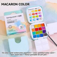 16-Color Solid Watercolor Gift Set, Pure And Delicate Colors With Rich Layering, Smooth Lines And Comfortable Grip, 4-In-1 Water Bucket + Paint + Palette + Brush, Portable For On-The-Go Creation, Back To School - Multicolor - View 15