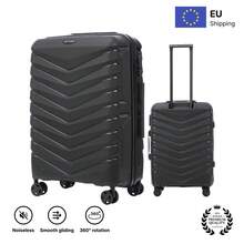W WINGS 3 PiecesLuggage Set (20", 24", 28") | Polypropylene Hard Shell Suitcase, Combination Lock, Telescopic Handle, 360° Dual Wheels - Black - View 8