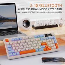 ATTACK SHARK Wireless Bluetooth Dual-Mode Mechanical Feel Keyboard With PBT Keycaps, Display Screen And Knob Gaming Keyboard - View 6