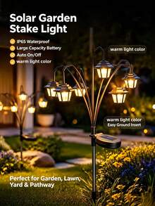 1pc-6 LED Lantern, Outdoor Solar Powered Vintage Palace Lantern, Garden Landscape Decoration, Holiday Party Backdrop, Chinese Palace Style Outdoor Decorative Light IP65 - Palace Lantern - View 10