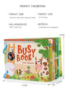 1pc Children's Early Education Quiet Sticker Book, Common Knowledge Cognitive Repeated Word Recognition Educational Montessori Baby Sticker Book Toy - Quiet Book - View 13