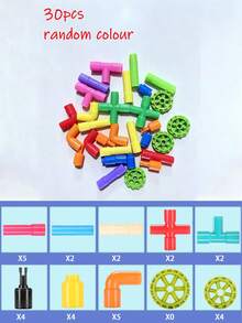 30/50/72/100/150pcs DIY Water Pipe Building Blocks Toy, Educational Construction Toy, Suitable For Children Designers, Toy Gift, Children Toy - Multicolor - View 11