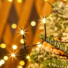 Christmas Decor LED Fairy String Lights 8 Twinkle Modes Battery Operated Warm Lighting For Home Party, Batteries Not Included - Dark Green - View 2