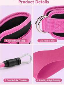 Ankle Resistance Band Set (Includes Ankle Straps) - Unisex Leg And Hip Training Equipment, High-Intensity Resistance Bands For Home Fitness, Suitable For Hip Shaping, Yoga, Strength Training And Pilates - A - View 12
