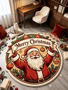 1pc Santa Claus Pattern Doormat, Christmas Gift, Doormat, Small Rug, Welcome Mat, Carpet, Floor Mat, Outdoor Doormat, Kitchen Rug, Home Decor, Front Door Mat, Area Rug, Outdoor Mat - Multicolor - View 3