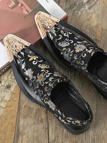 Men's Luxury Vintage Style Elegant Gentleman Loafers With Non-Slip Wear-Resistant Sole For Casual Daily Wear - Black - View 8