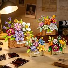 817pcs Flower Basket Building Blocks Set, Floral Set, Interlocking Toy Set, Creative Plant Floral Decor Model Toy, Home Office Desk Centerpiece Decoration, Ideal Gift For Flower Lovers, Mother's Day, Birthday, Christmas, Valentine's Day, Easter - Multicolor - View 7