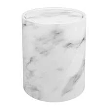 Kichvoe Cubo de Basura con Tapa Abatible Bote de Basura de Imitaci?n Veteado para Cocina Ba?o Oficina y Dormitorio Pl?stico 9.17 X 9.17 X 10.62 in 1 Pieza - Blanco - Ver 9