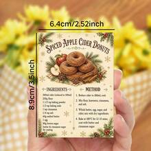 20 Vintage Christmas Dessert Recipe Cards, Holiday Baking Theme Recipe Guide Cards With Ingredients And Instructions, Kitchen Baking Reference Cards, Gift For Bakers And Baking Enthusiasts - A - View 2