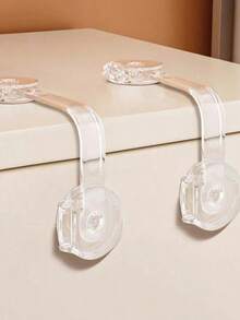 1/4/8/12pcs Transparent Safety Locks, Locks Cabinet Proofing, Large Capacity Desktop Cable Management Box Power Strip Organizer Cable Safety Storage Hide Messy Wires Durable Plastic For Home Office Computer Desk Cord - Multicolor - View 4