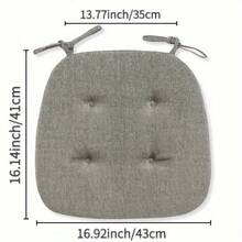 1PC Universal Thickened Linen Dining Chair Pad, Breathable All-Season Horseshoe Shaped Seat Cushion For Home And Student - one-size - View 3
