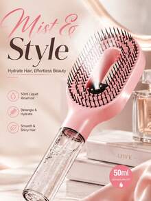 WANMEI 2合1噴霧髮刷 透明白色 內置水箱 柔軟彈性刷毛 適用捲髮、直髮、波浪髮 保濕梳髮 捲髮梳 防糾結 女用梳 髮型設計 旅行用 髮品 髮具 髮用品 美髮師 髮飾 美髮沙龍 髮具設備 護髮產品與配件 美妝旅行必備 開學季 旅行度假必備 - 粉色 - 查看 2