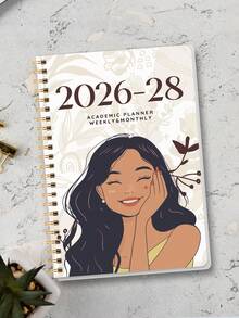 Trees 2026–2028 24 Monthly Planner, 1 Of 2 Year Weekly & Monthly Calendar Planner,Includes Monthly Overviews With Notes,Perfect Planner For Productivity, Appointments & Goal Setting, Back To School Supplies Office Desk Accessories - Apricot - View 9