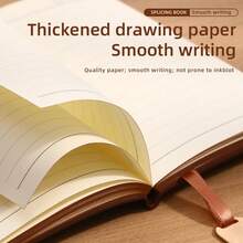 A6 PU Leather Cover Notebook With Pocket, Portable Small Notebook, Business Office Soft Leather Work Memo Pad, Minimalist Diary, Artistic Exquisite Note-Taking And Vocabulary Recording Book - A6 - View 3