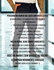 Calça Alfaiataria Sarja Masculina Bom Caimento Homens basicos minimalistas classicos lançamento 2026 fabricante fornecedr - Preto - Visão 5