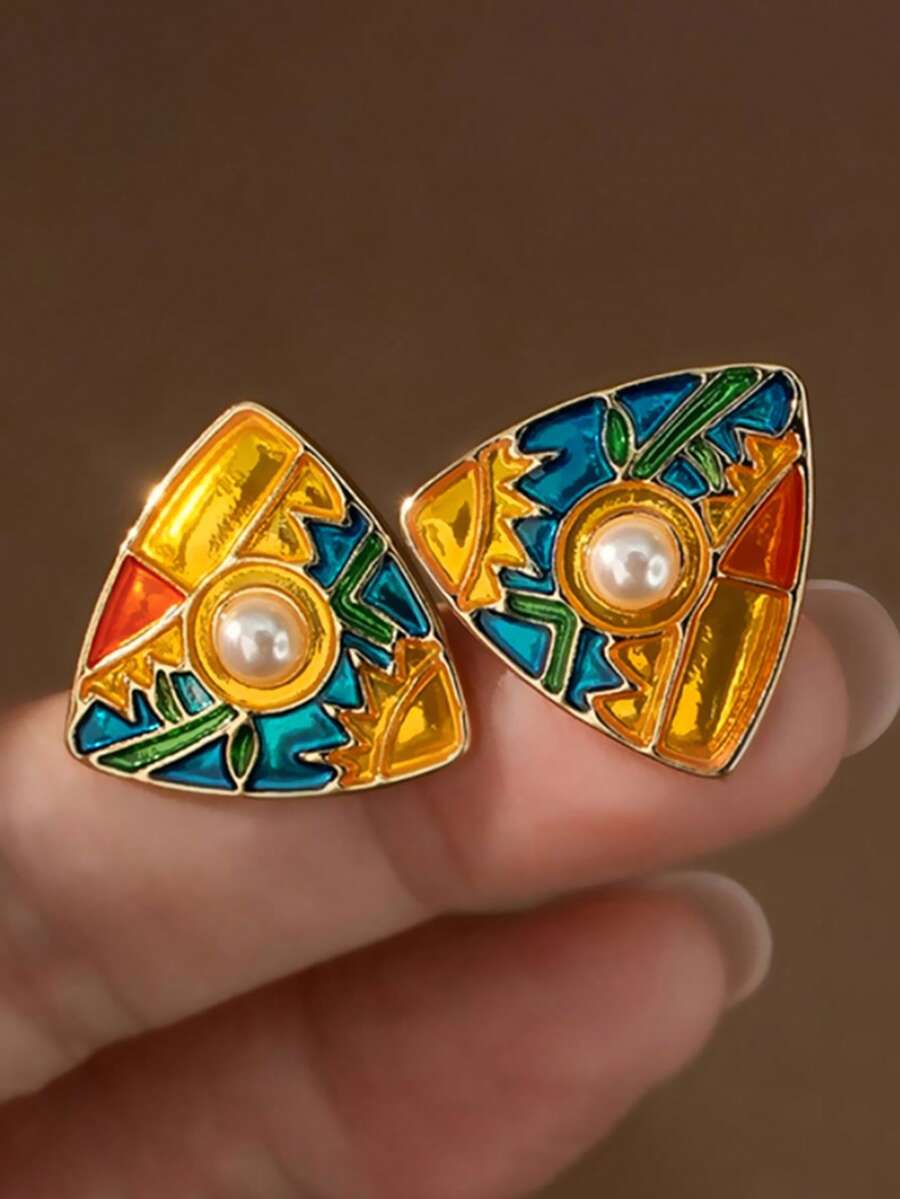 1 Pair Charming Stud Earrings For Women, Wedding, Engagement, Party Jewelry, Valentine's Day Gift - 1# - View 1