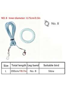 Budgerigar Bird Flight Leash, Elastic Anti-Tangle Design, Outdoor Bird Walking Flight Rope, Suitable For Cockatiel, Budgie And Other Small Birds, Pet Bird Leg Chain Leash For Outdoor Flight - A+B - View 12