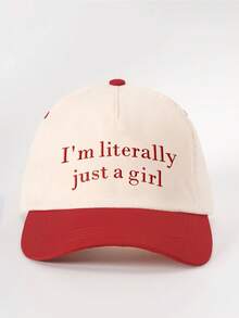 1件刺繡「I'm Literally Just A Girl」拼色棒球帽，可調節防曬休閒帽，適合春夏秋季旅行、海灘度假，男士遮陽帽，Y2K風格青年帽 - 棒球帽 - 查看 20