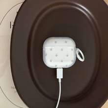 Matte White Gray Star + White Ring Earphone Case Compatible With AirPods Case 2/3/4/5/Pro/Pro2/Pro3, Anti-Drop Earphone Case, Gift, Fashion Accessory, Combining Aesthetics And Practicality - White - View 6