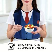 1pc Adult Bib, Comfortable And Practical, Reusable, Suit Pattern, Brings Happiness And Warmth To Your Dining Table, Unisex, Suitable For All Seasons, Perfect For Nursing Homes, Hospitals, Restaurants, Home Dining And More, Ideal Gift For Christmas And Thanksgiving - Multicolor - View 6